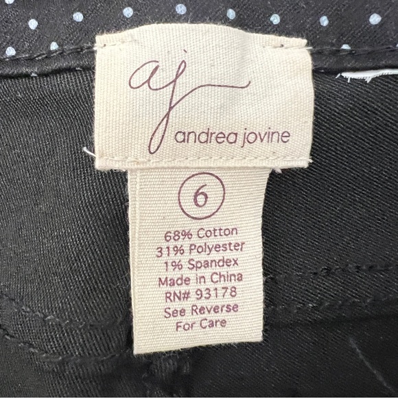 NWT Andrea Jovine black polkadot slim leg jeans size 6 B152 - Picture 2 of 4
